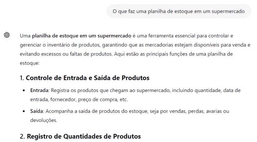 Como criar uma planilha de estoque com ChatGPT