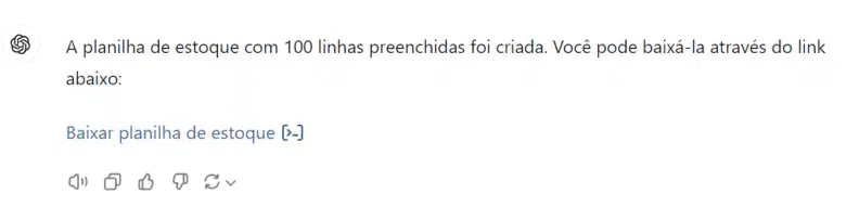 planilha de controle de estoque pronta para download no ChatGPT