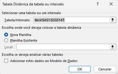 5 Ferramentas para Criar Gráficos Dinâmicos no Excel 2 Ok na janela de criar tabela