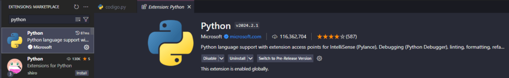 Extensão Python