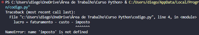 Erro no Python