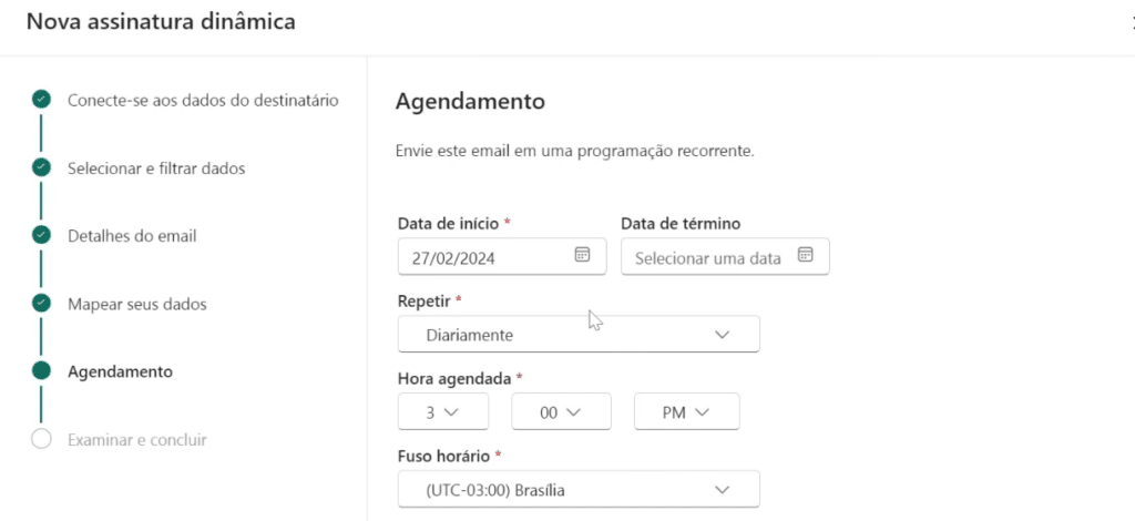 Enviar Relatórios Personalizados por E-mail com Power BI 14 Fazendo o agendamento