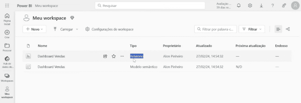 Enviar Relatórios Personalizados por E-mail com Power BI 6 Power BI Online