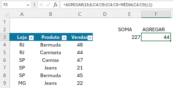 Função agregar mais complexa