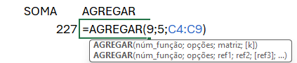 Função AGREGAR