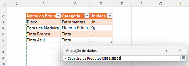 Definindo os critérios da validação