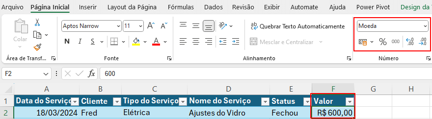 Formatando valor como moeda