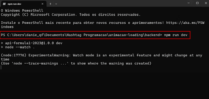 Rodando back-end