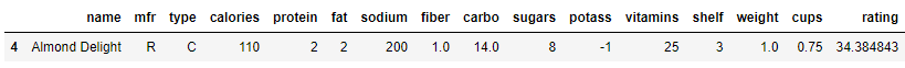 buscar um cereal com um nome específico no DataFrame