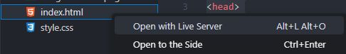 Open with Live Server