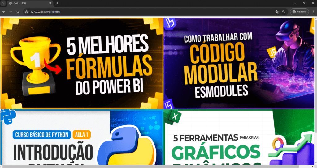Domine o Grid Layout CSS – Guia Passo a Passo 6 Distribuindo as imagens na grade