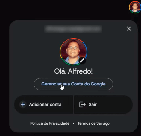 Gerenciar sua Conta do Google