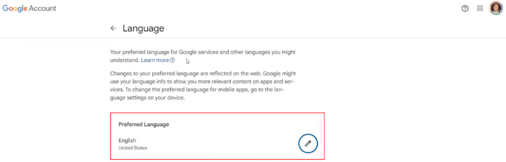 Alterando o Idioma Preferido de Português Brasil para English United States