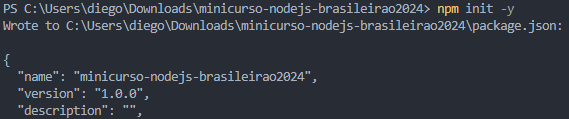 comando npm init -y