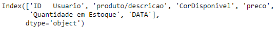 Colunas DataFrame