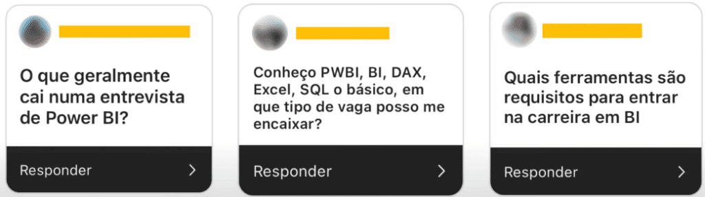 Pergunta sobre: Requisitos para a Carreira de BI e Entrevista de Power BI