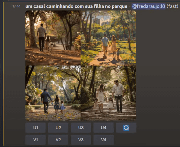 quatro imagens geradas