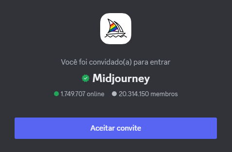 Convite para o Servidor do Midjourney