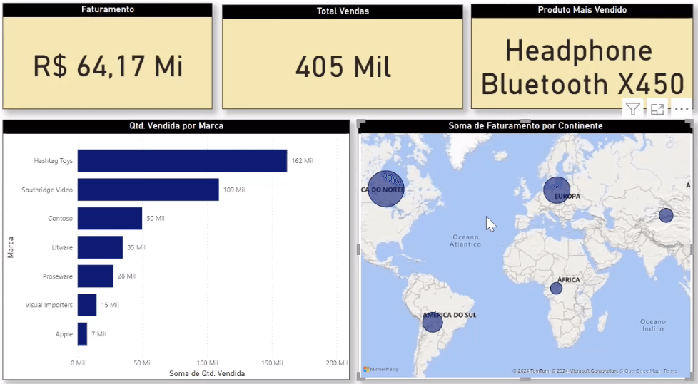 Formatando visual Gráfico de Mapa no Power BI