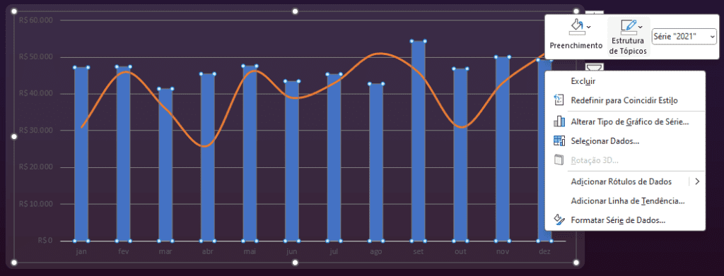 Como Criar Gráficos Impactantes no Excel 25 gradiente de cores das colunas