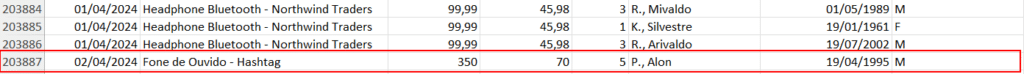 Adicionando informações no Excel