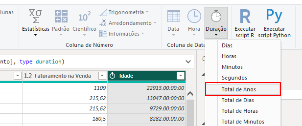 Duração para Total de Anos