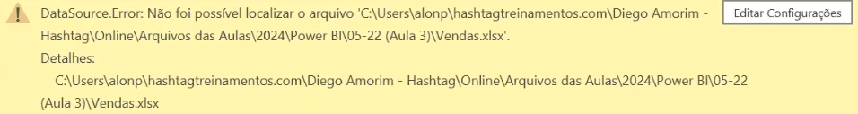 Erro Renomear ou Trocar a Base de Dados de Local