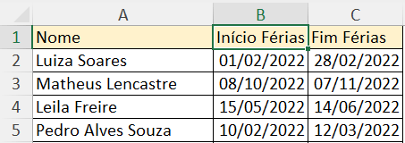 Controle de Férias