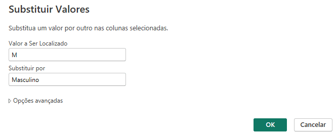 Substituir Valores no Power Query