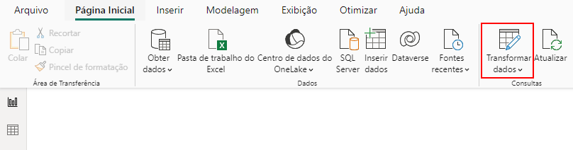 Voltando para o Power Query