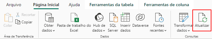 Atualizar Power Query