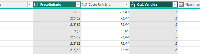 Cálculo entre Colunas no Power Query