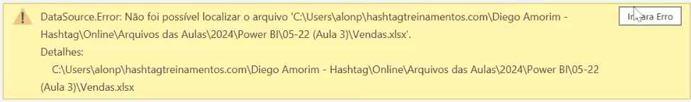 Curso Básico de Power Query – Saia do Zero em Power Query 76 Erro Renomear ou Trocar a Base de Dados de Local