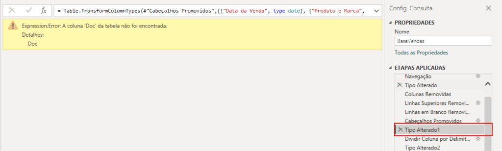 Curso Básico de Power Query – Saia do Zero em Power Query 57 Ir Para Erro