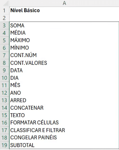 Excel Básico – Nível Básico de Excel