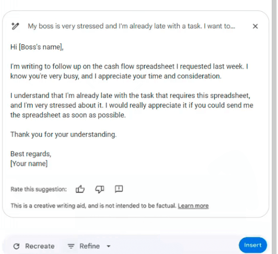 Gemini Advanced no Gmail