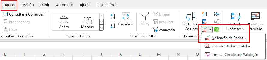 Validação de Dados