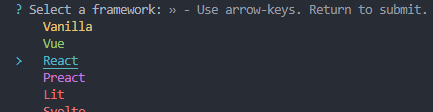 Selecionando React