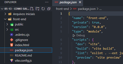 Arquivo package.json