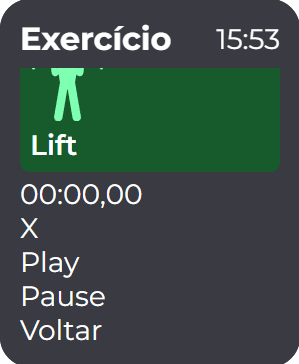 Cronômetro ao final dos exercícios