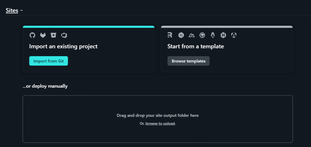 Área para deploy