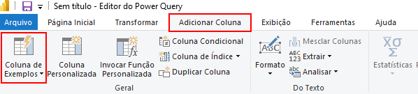 Colunas de Exemplos no Power Query