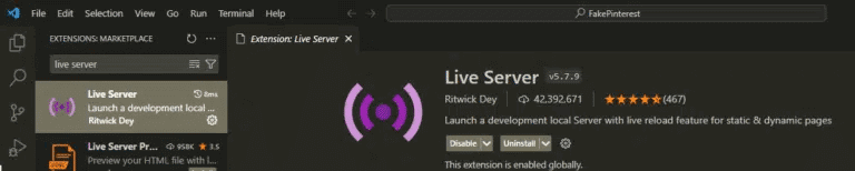 extensão Live Server