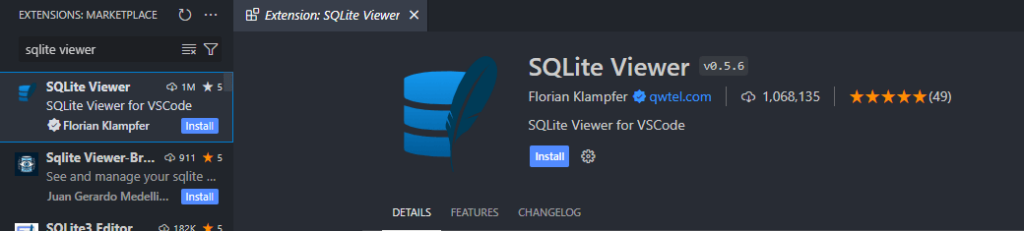 SQLite Server Extensão