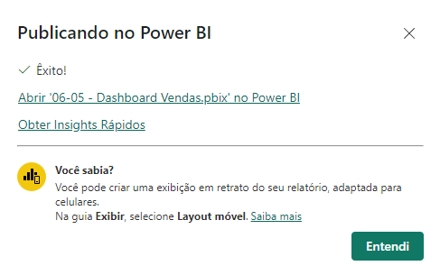 mensagem de êxito