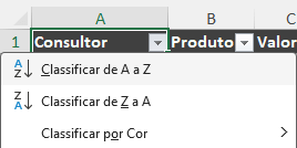 Classificar de A a Z