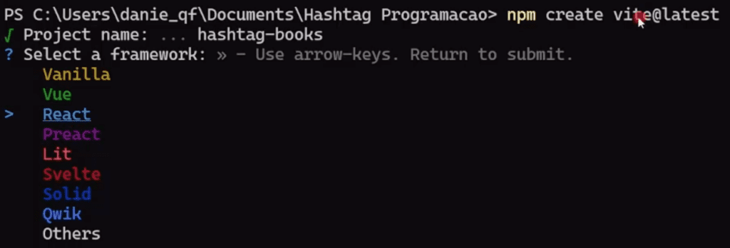 Minicurso de ReactJS - Saia do Zero com Essa Tecnologia 11 Nome-do-projeto-e-tecnologia