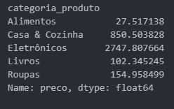Operações de Agrupamento