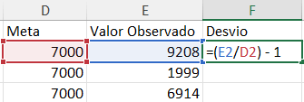 Cálculo do Desvio e Função SE