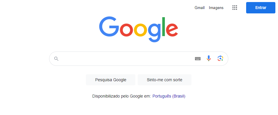 réplica da página do Google